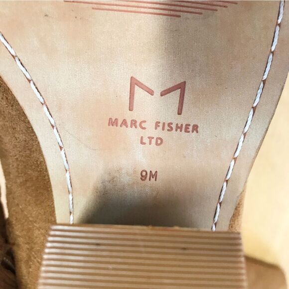 MARC FISHER Brown Suede Over The Knee Boot Chunky Block Heel Western Size‎ 9 New - Picture 9 of 13